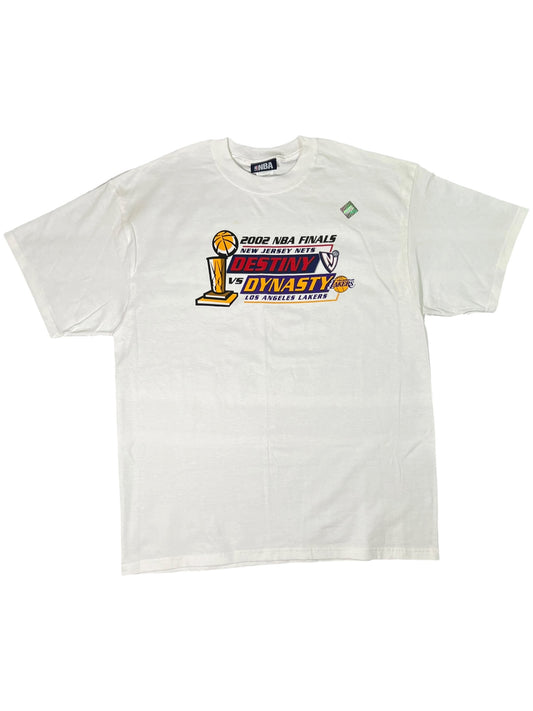 Vintage 2002 NBA Finals Los Angeles Lakers New Jersey Nets tee (XL) DS NWOT
