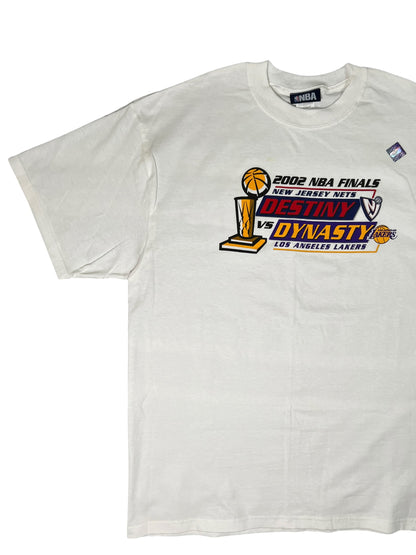 Vintage 2002 NBA Finals Los Angeles Lakers New Jersey Nets tee (XL) DS NWOT