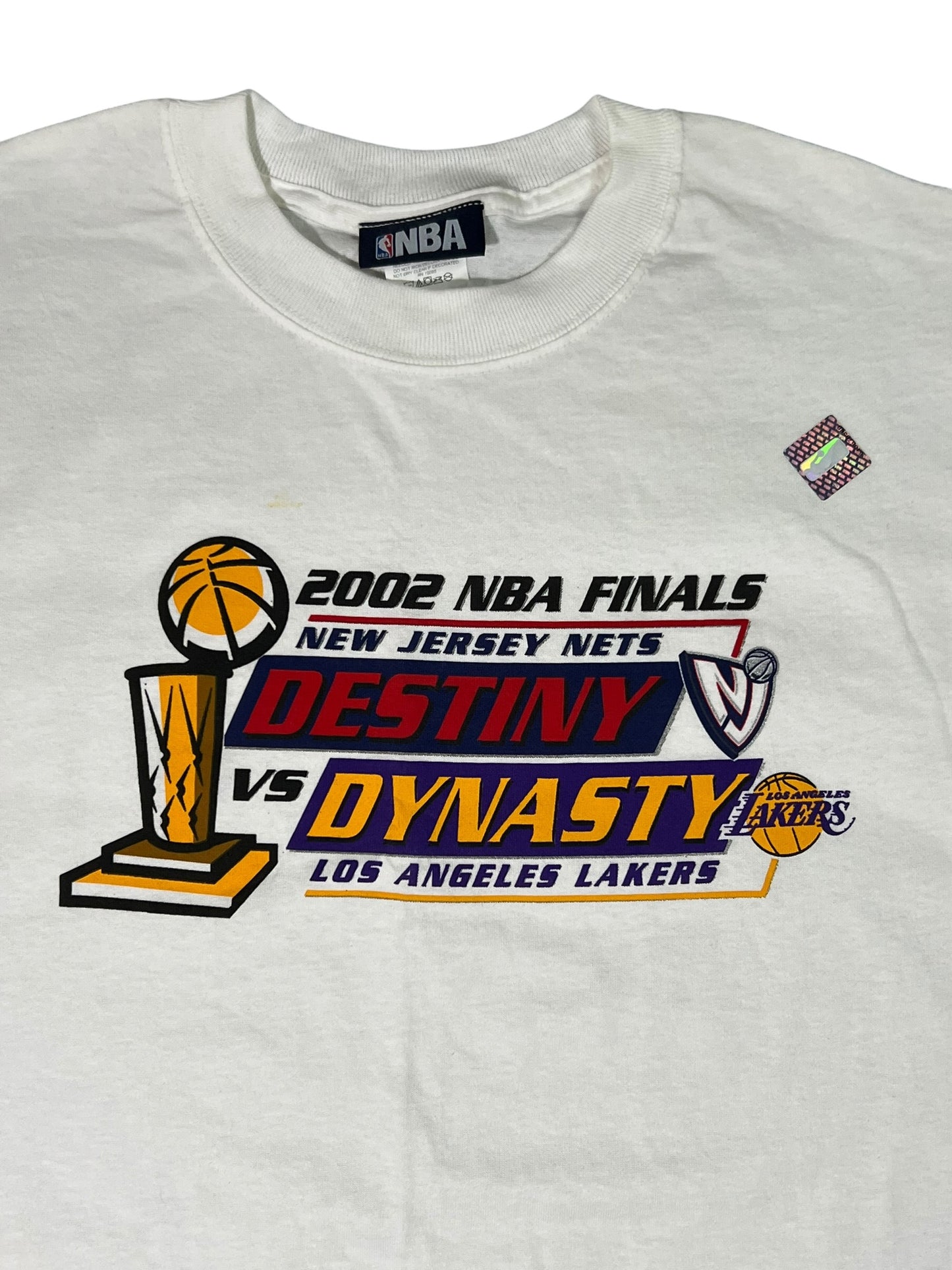 Vintage 2002 NBA Finals Los Angeles Lakers New Jersey Nets tee (XL) DS NWOT