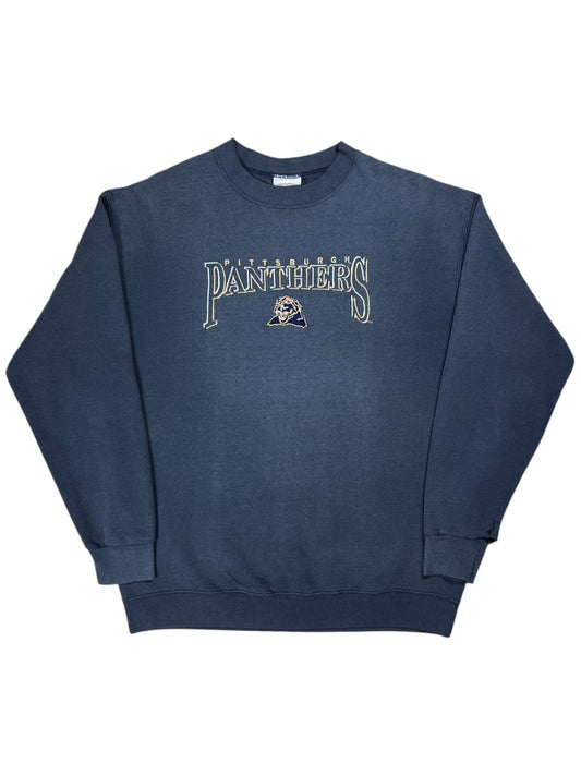 Vintage 90s University of Pittsburgh Pitt Panthers faded crewneck (L)