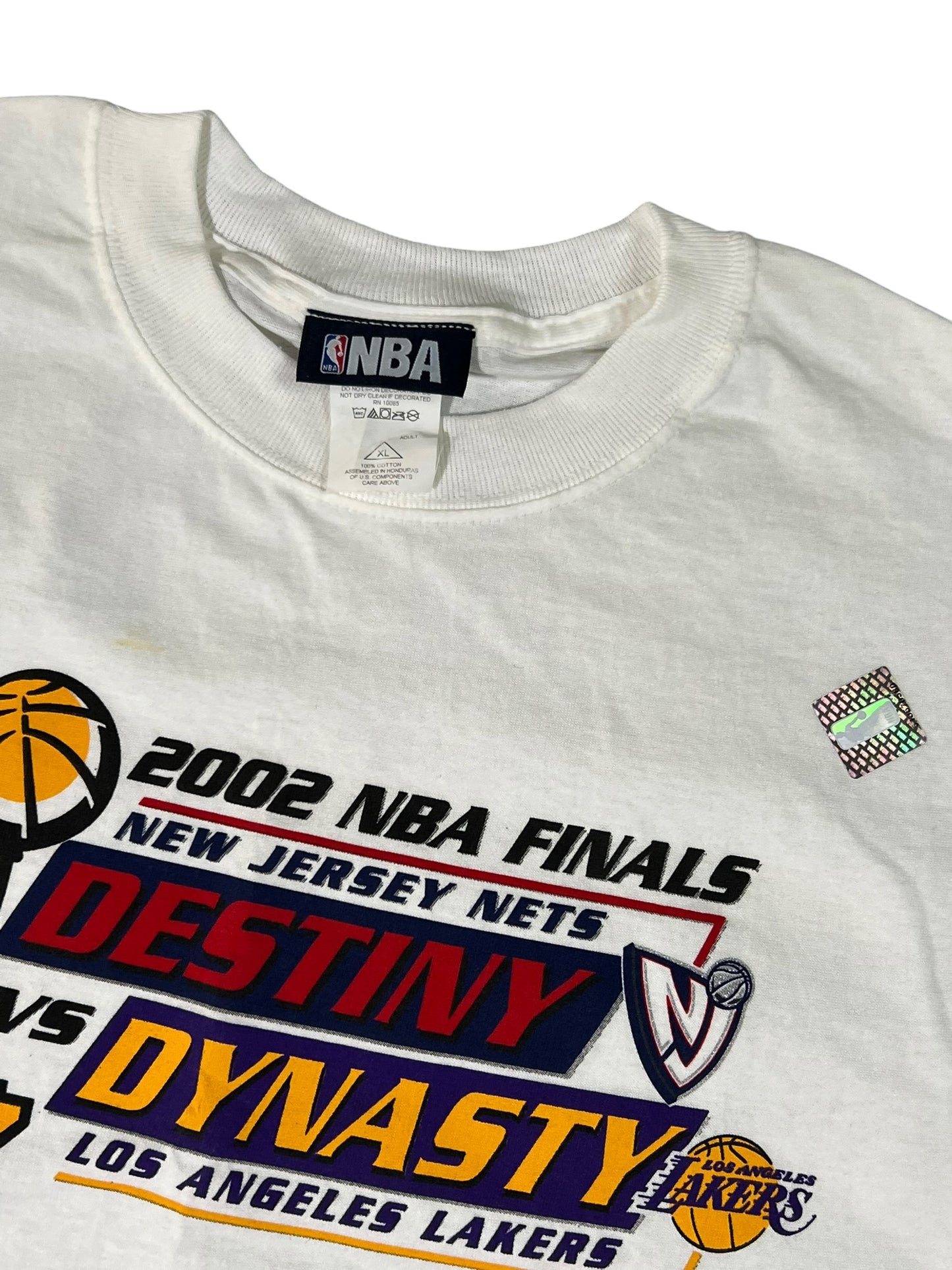 Vintage 2002 NBA Finals Los Angeles Lakers New Jersey Nets tee (XL) DS NWOT