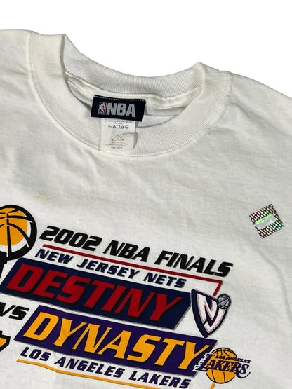Vintage 2002 NBA Finals Los Angeles Lakers New Jersey Nets tee (XL) DS NWOT