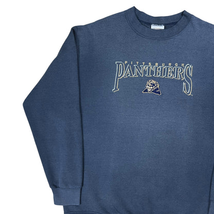 Vintage 90s University of Pittsburgh Pitt Panthers faded crewneck (L)