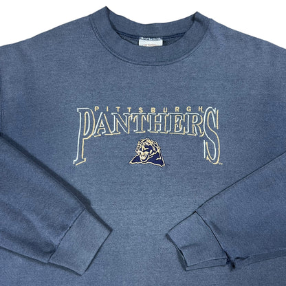 Vintage 90s University of Pittsburgh Pitt Panthers faded crewneck (L)