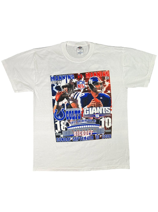 Vintage 2006 New York Giants Indianapolis Colts Manning Brothers tee (L)