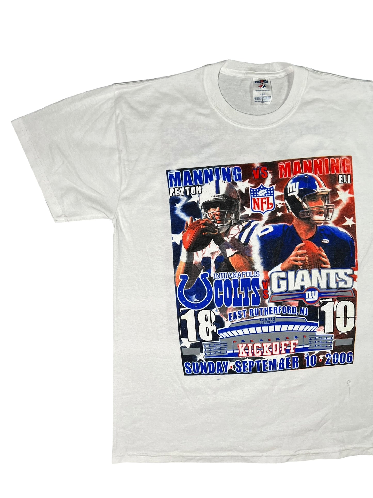 Vintage 2006 New York Giants Indianapolis Colts Manning Brothers tee (L)