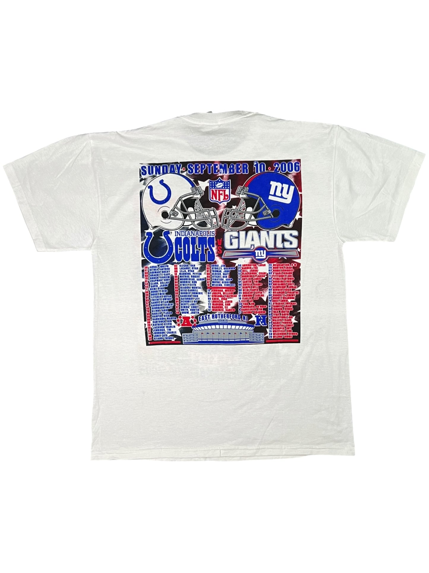 Vintage 2006 New York Giants Indianapolis Colts Manning Brothers tee (L)