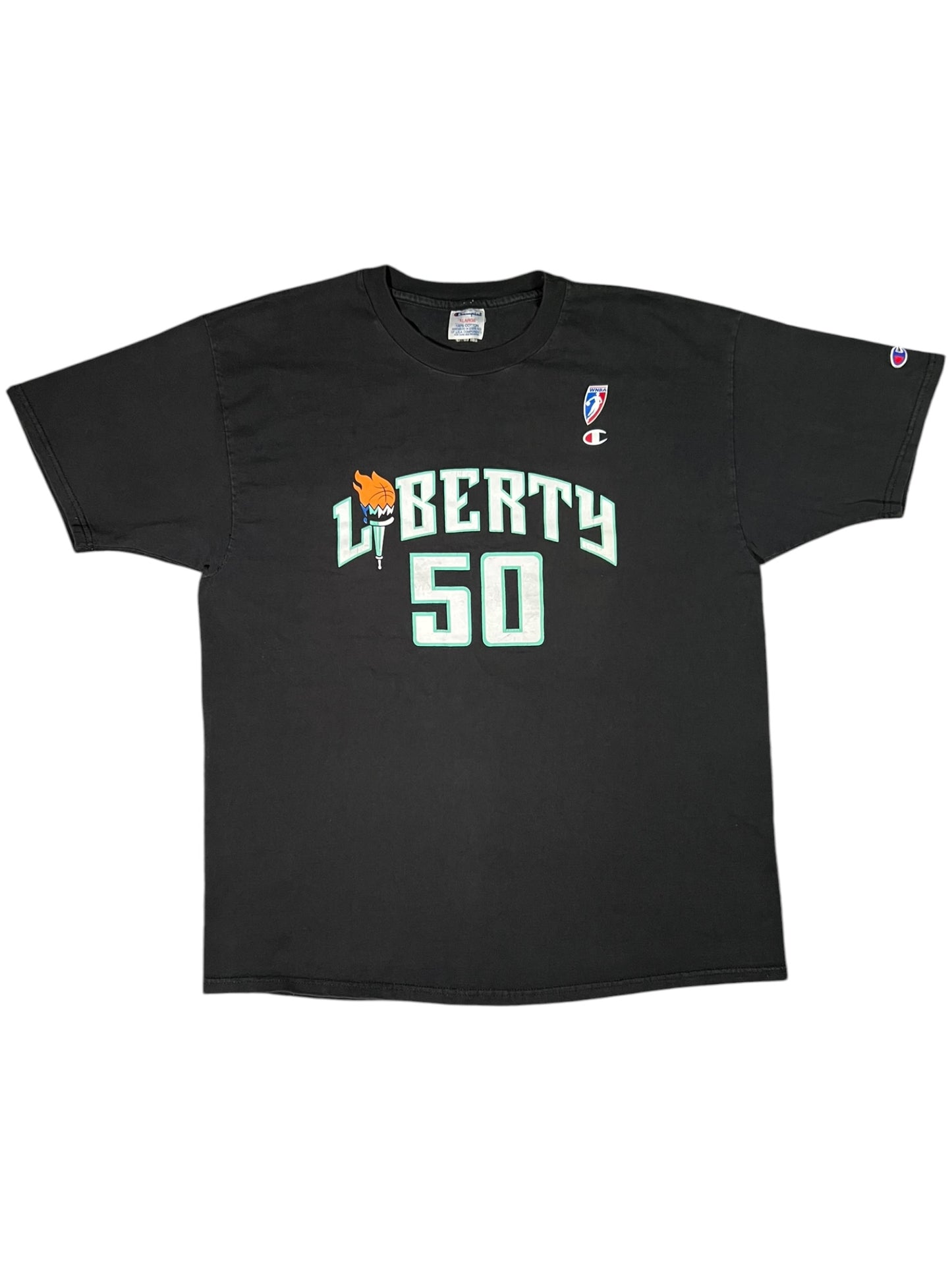 Vintage 90s Champion New York Liberty Rebecca Lobo WNBA faded tee (XL)