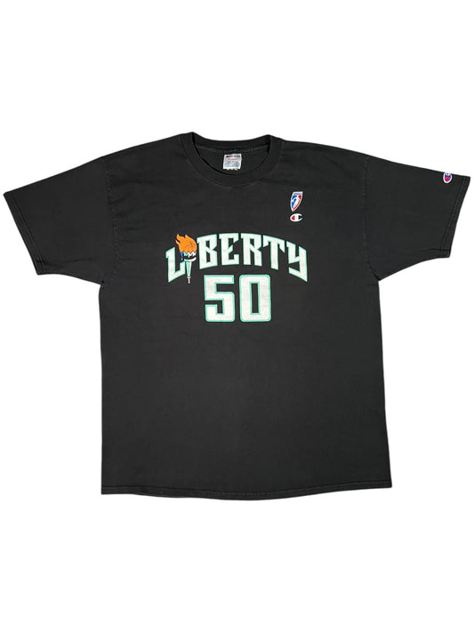 Vintage 90s Champion New York Liberty Rebecca Lobo WNBA faded tee (XL)