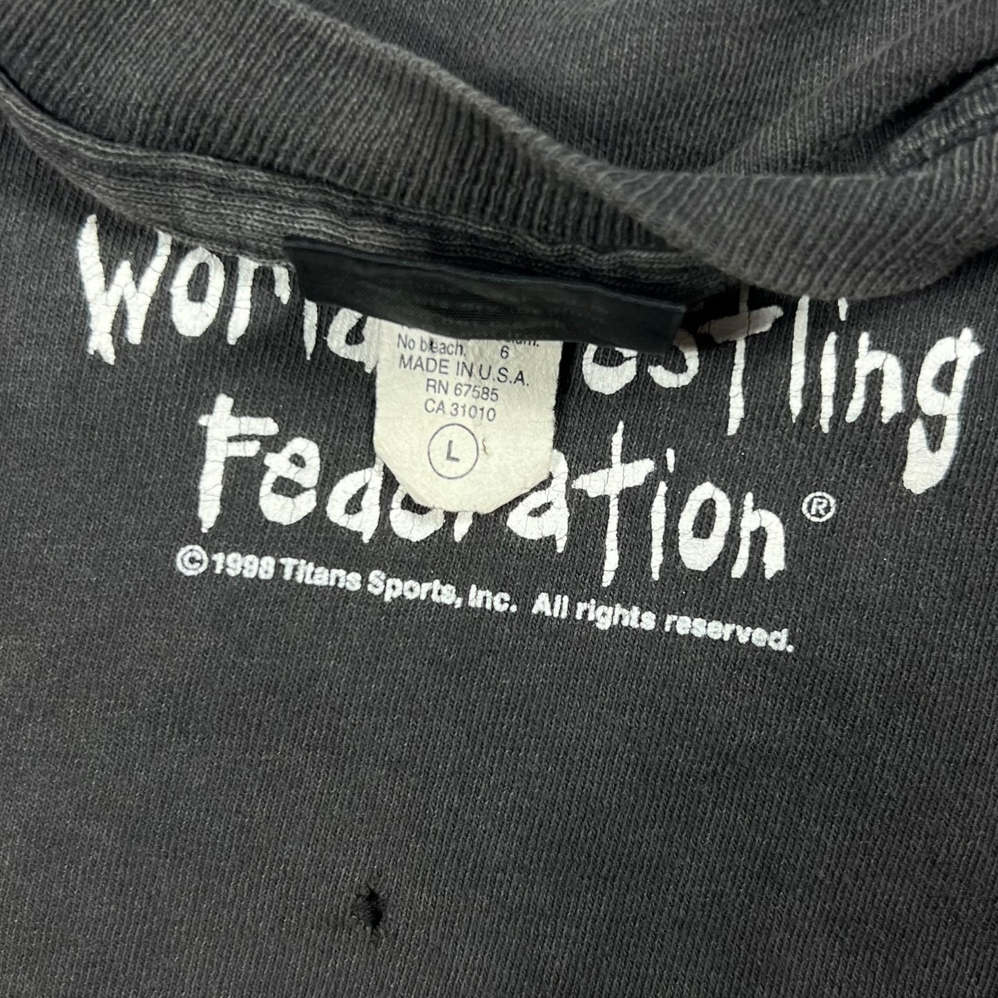 Vintage 1998 WWF Stone Cold Steve Austin HELL YEAH! faded wrestling tee (L)