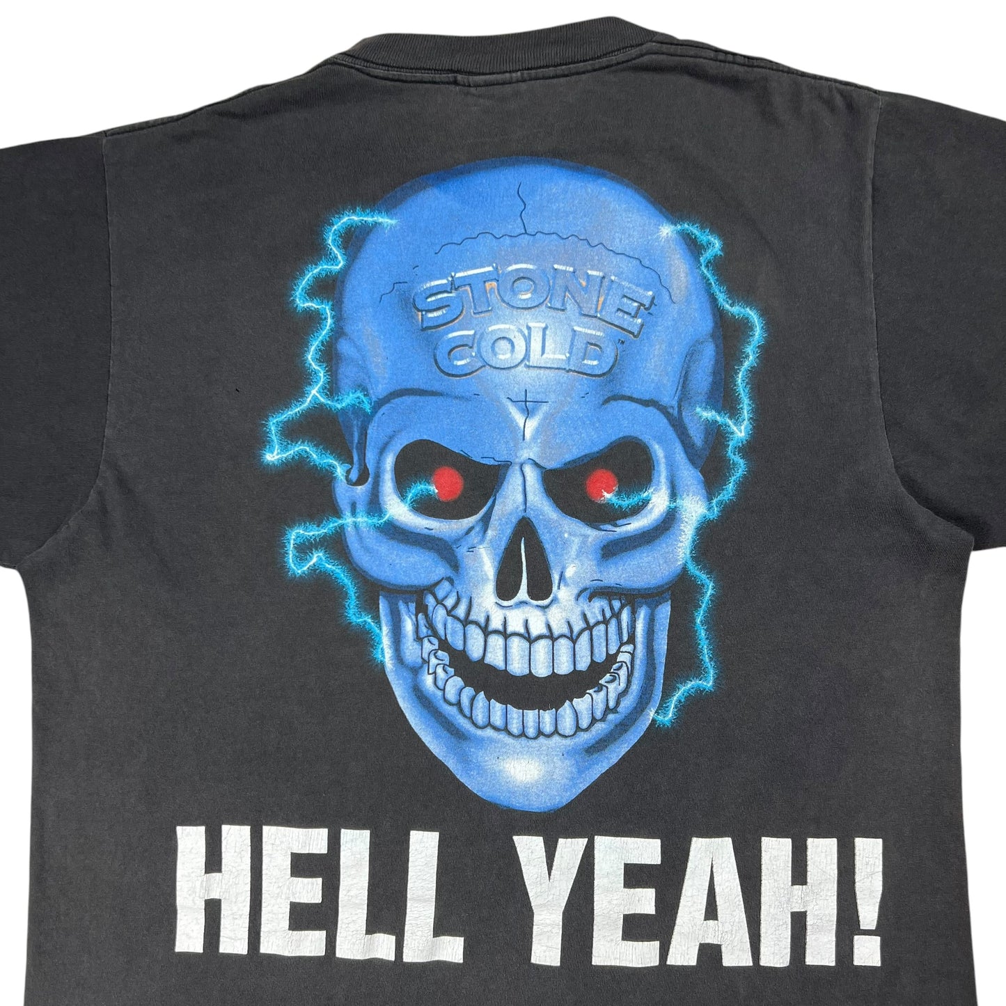 Vintage 1998 WWF Stone Cold Steve Austin HELL YEAH! faded wrestling tee (L)
