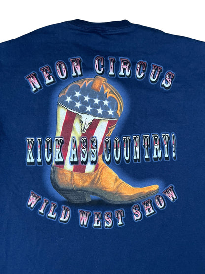 Vintage 2001 Brooks & Dunn Neon Circus Kick Ass Country! band tee (L)