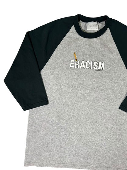 Vintage 90s ERACISM “Freedom comes with an Educated Mind!” Raglan tee (M)