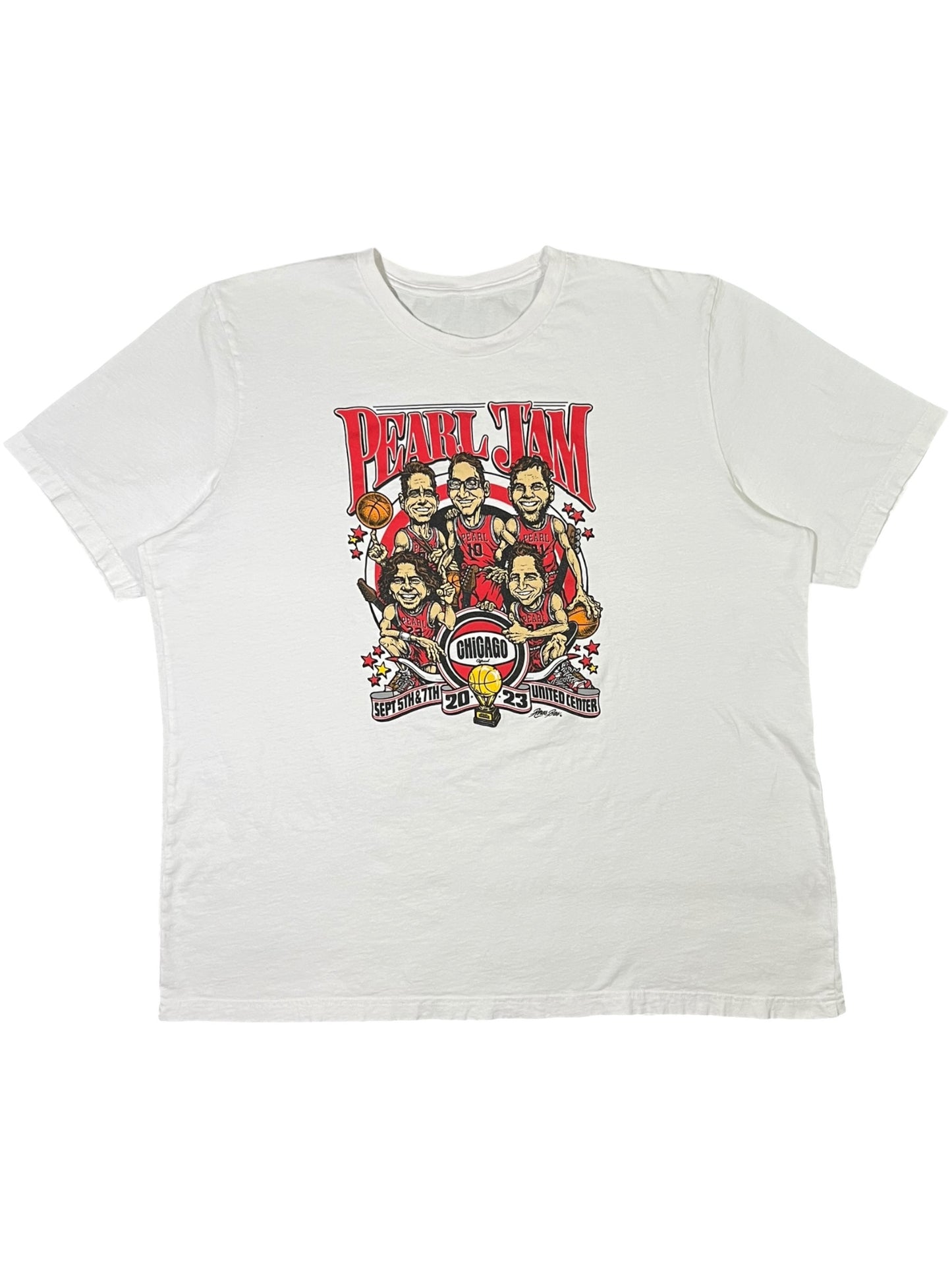 2023 Pearl Jam Chicago Bulls caricature band tee (XL)