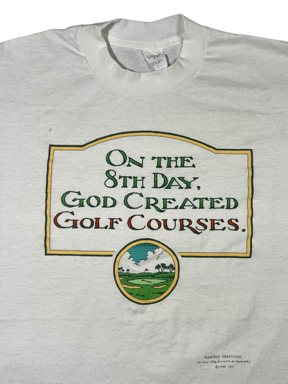 Vintage 90s On The 8th Day God Created Golf Courses. tee (M)