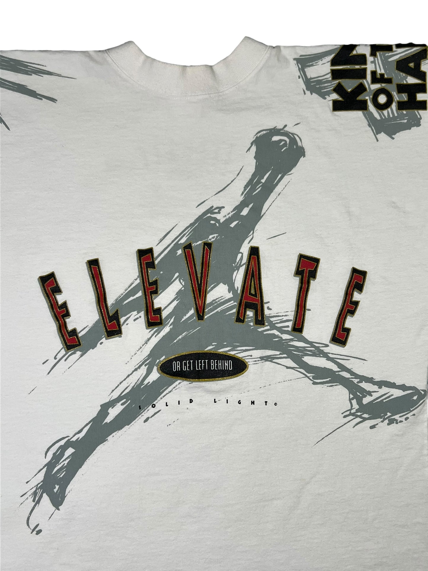 Vintage 90s Elevate Or Get Left Behind Rise With The Most High God all over print tee (L/XL)