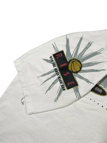 Vintage 90s Elevate Or Get Left Behind Rise With The Most High God all over print tee (L/XL)