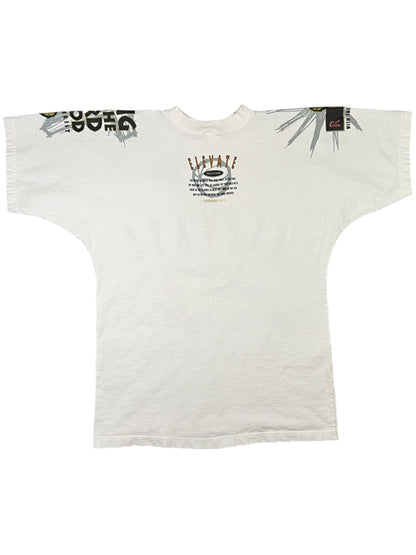 Vintage 90s Elevate Or Get Left Behind Rise With The Most High God all over print tee (L/XL)