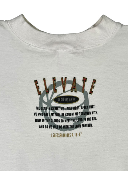Vintage 90s Elevate Or Get Left Behind Rise With The Most High God all over print tee (L/XL)