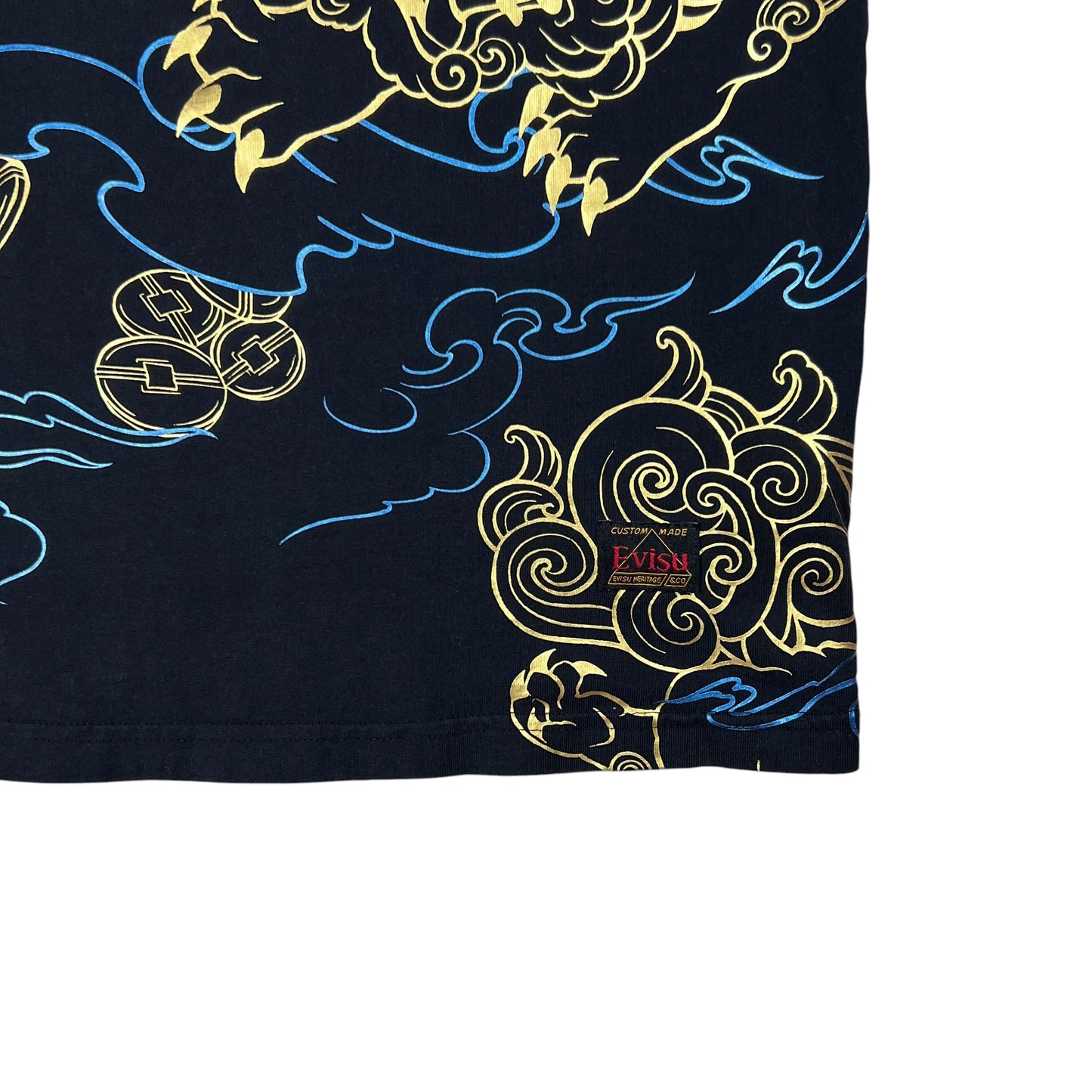 Y2K Evisu Kirin Foil all over print tee (M)