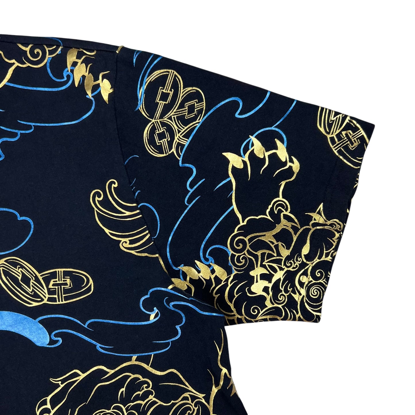 Y2K Evisu Kirin Foil all over print tee (M)
