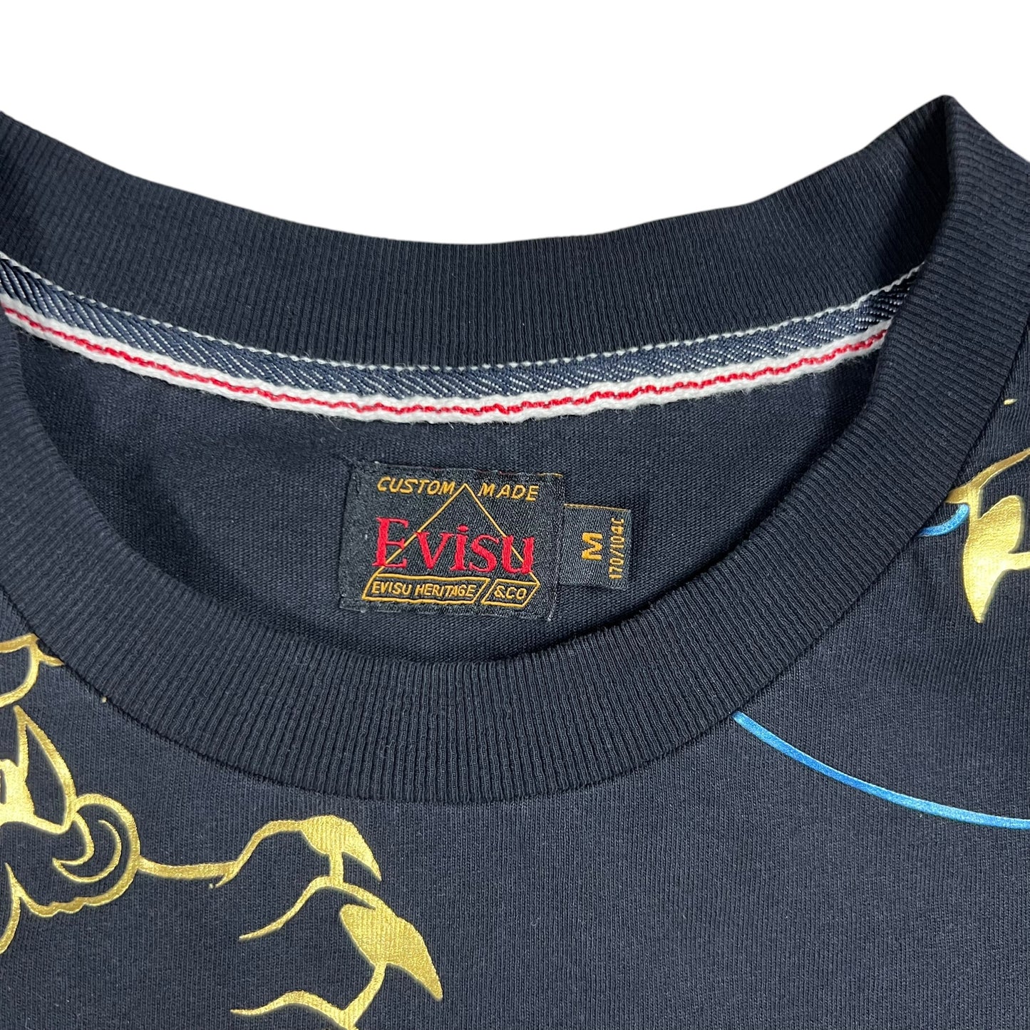 Y2K Evisu Kirin Foil all over print tee (M)