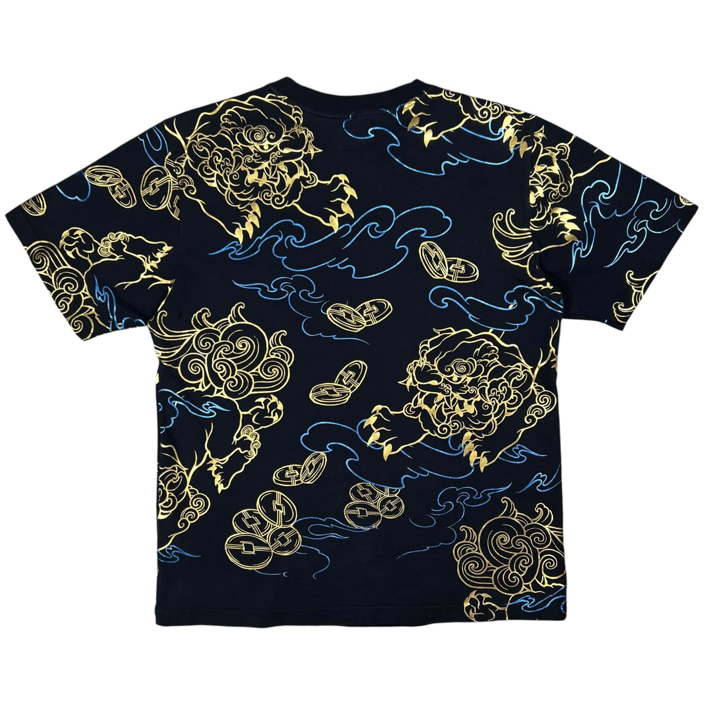 Y2K Evisu Kirin Foil all over print tee (M)