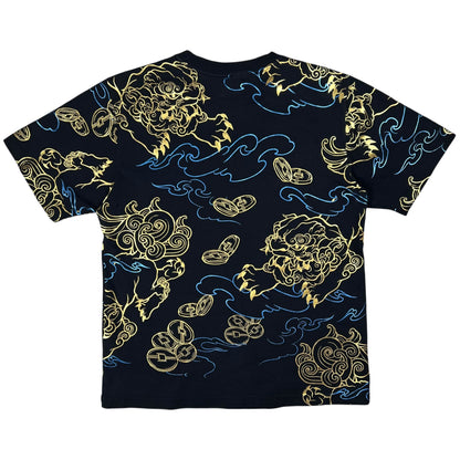 Y2K Evisu Kirin Foil all over print tee (M)