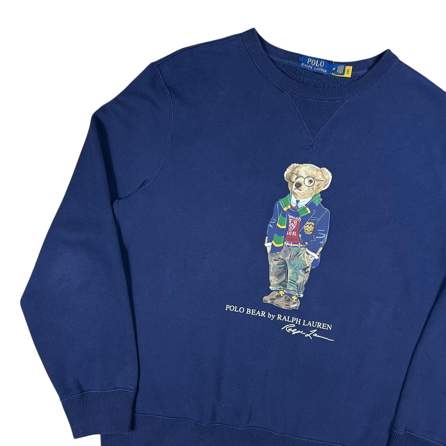 Y2K Ralph Lauren Polo Bear USA preppy crewneck (M)