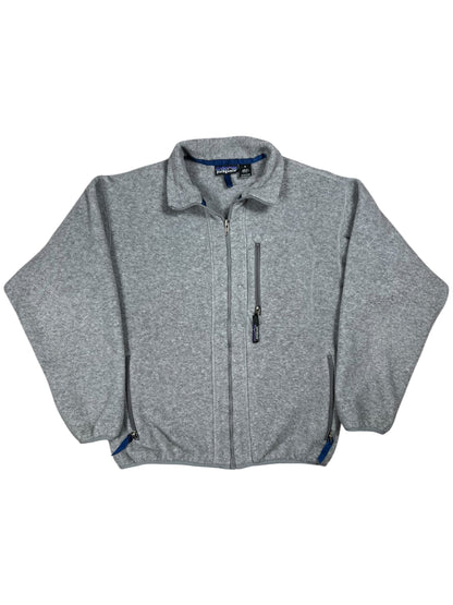 Vintage 90s Patagonia full zip faded grey fleece jacket (M)