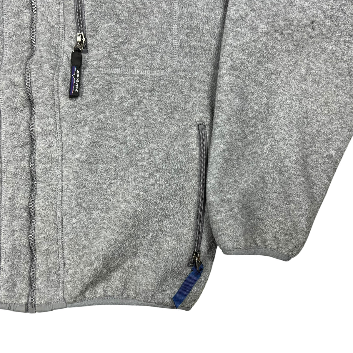 Vintage 90s Patagonia full zip faded grey fleece jacket (M)