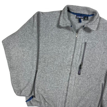 Vintage 90s Patagonia full zip faded grey fleece jacket (M)
