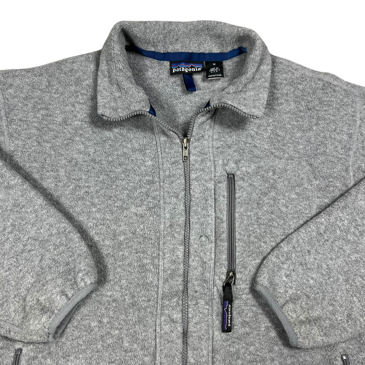Vintage 90s Patagonia full zip faded grey fleece jacket (M)