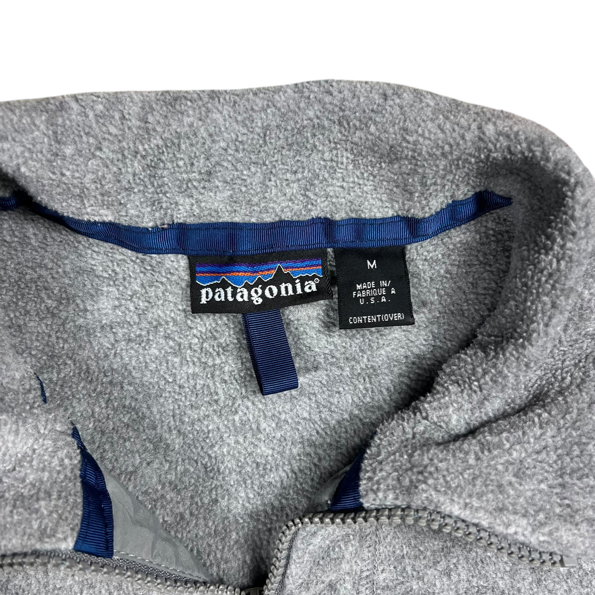 Vintage 90s Patagonia full zip faded grey fleece jacket (M)