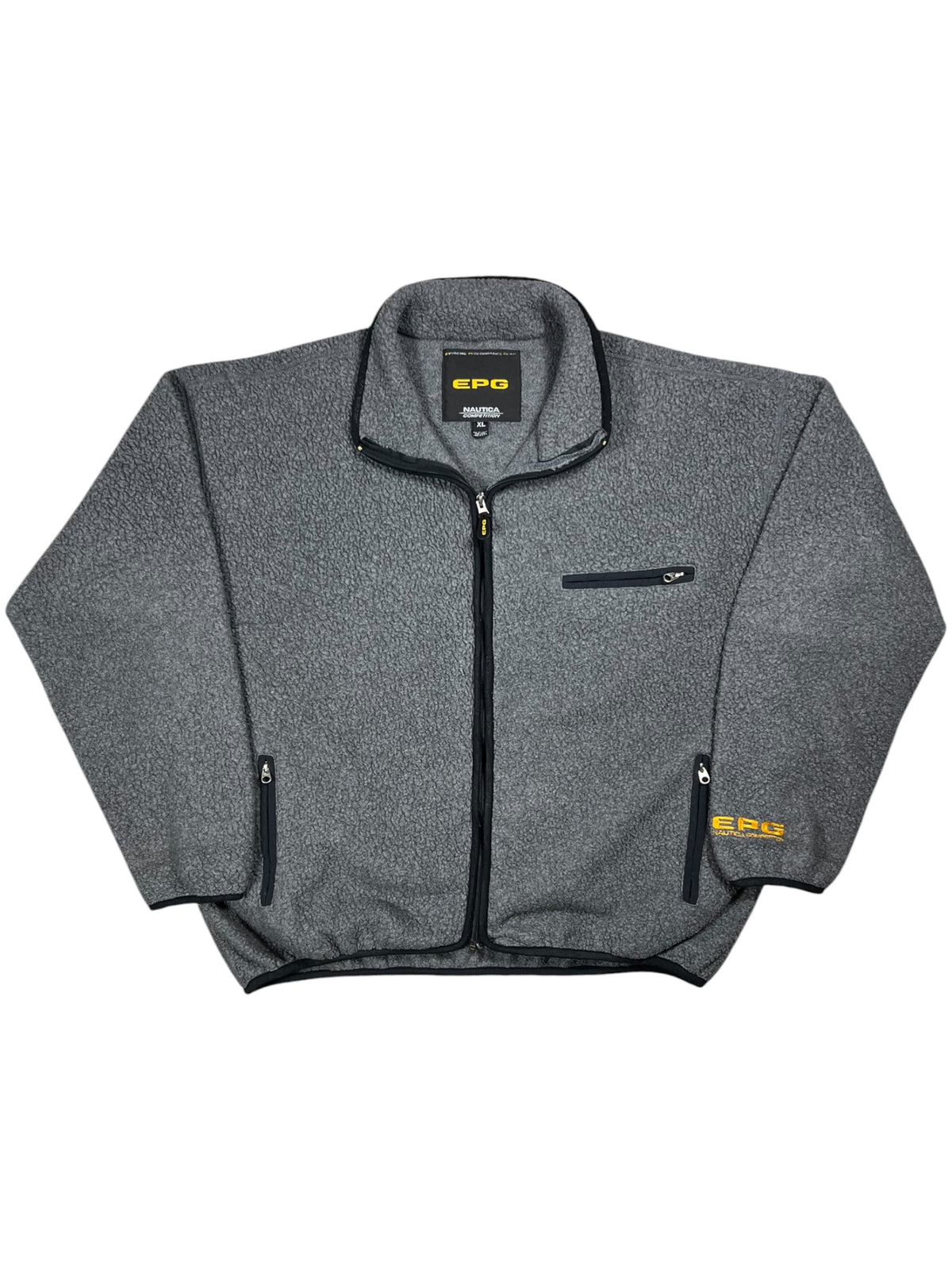 Vintage 90s Nautica Competition Extreme Performance Gear deep pile full zip fleece jacket (XL)