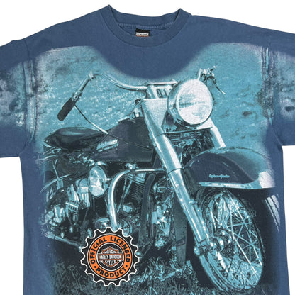 Vintage 90s Harley Davidson Motorcycles all over print tee (XL)