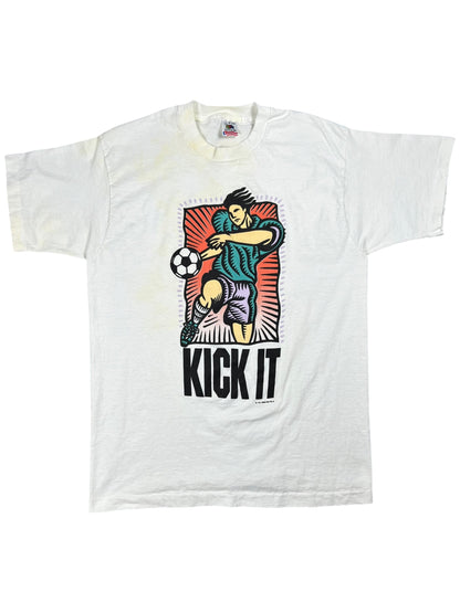 Vintage 1994 Kick It Soccer Art tee (L)