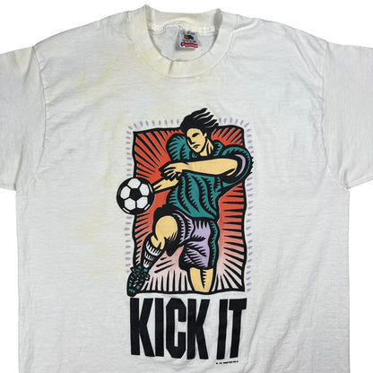 Vintage 1994 Kick It Soccer Art tee (L)