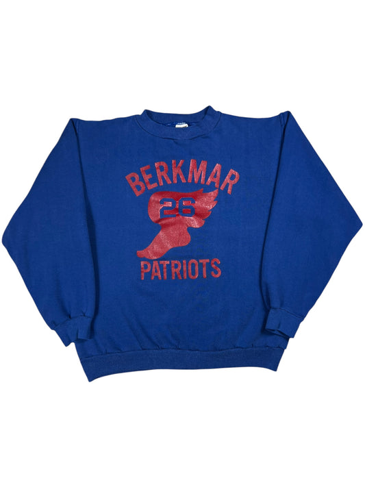Vintage 1970s Russell Athletic Berkmar Patriots wing foot faded crewneck (M)
