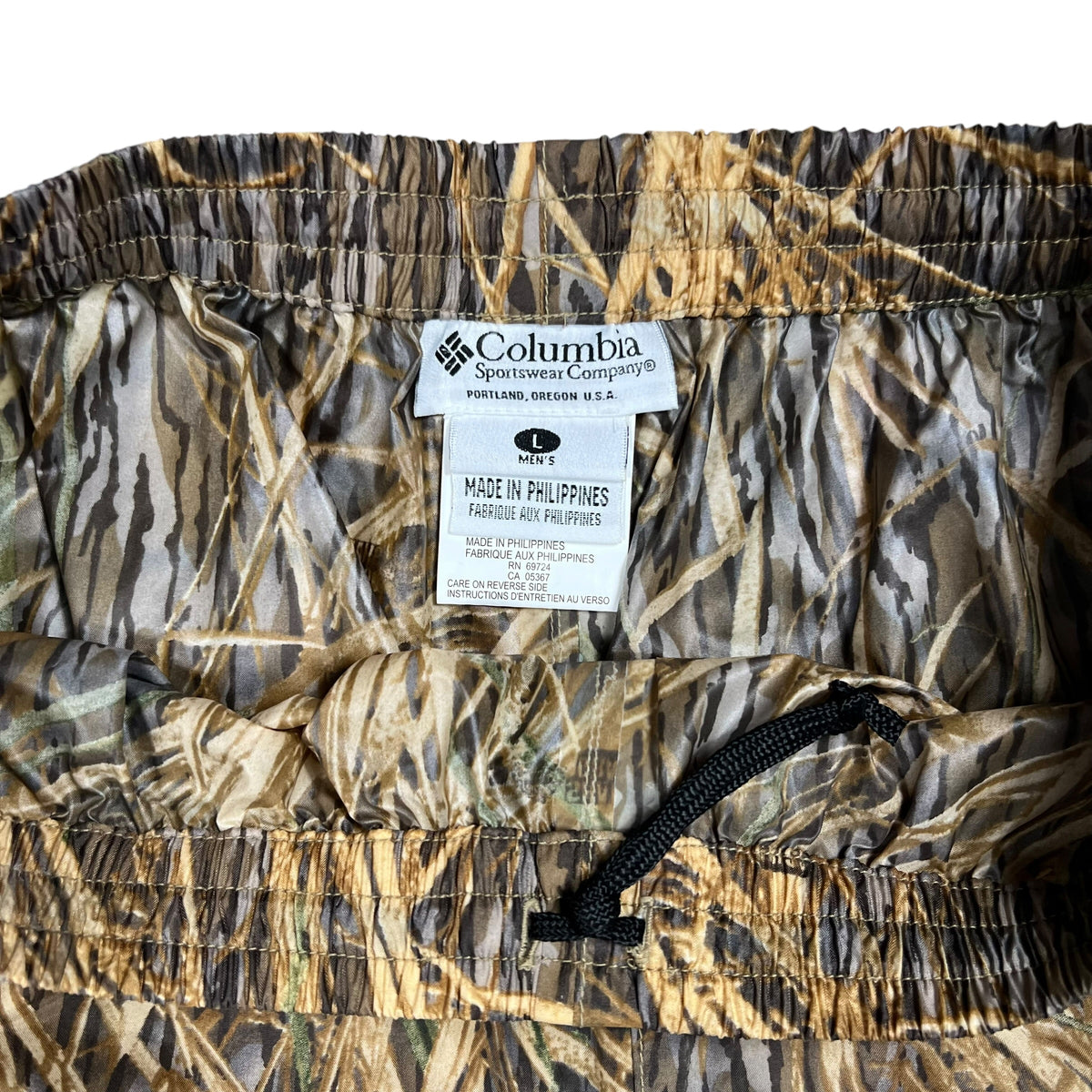 Vintage 90s Columbia Sportswear Shadow grass camo rain pants (L)