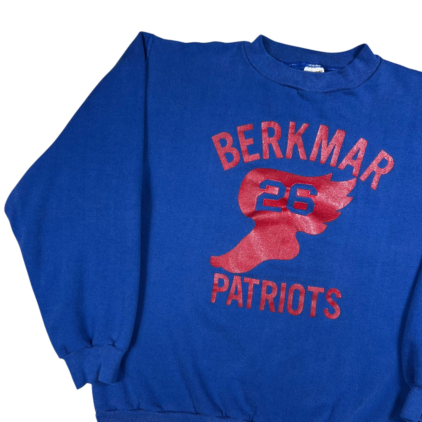 Vintage 1970s Russell Athletic Berkmar Patriots wing foot faded crewneck (M)
