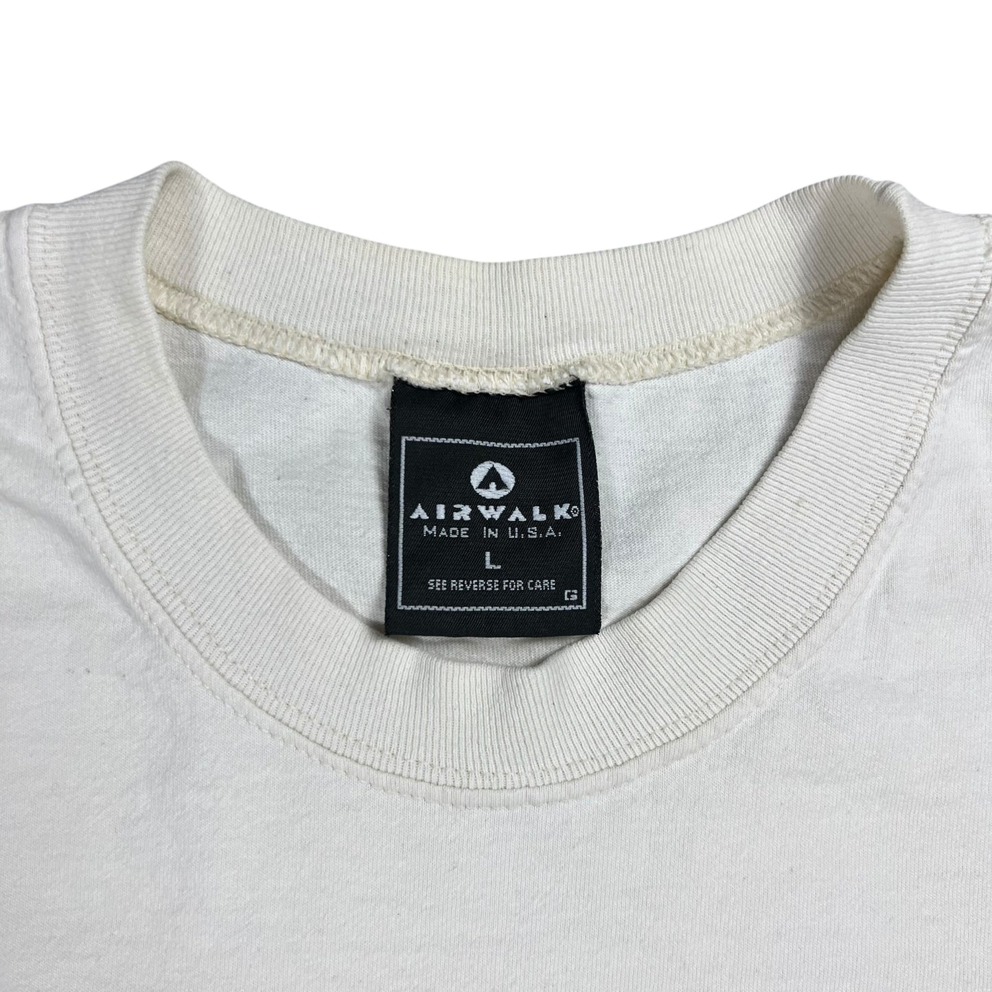 Vintage 90s Airwalk skateboarding shoes promo wrap around tee (L)