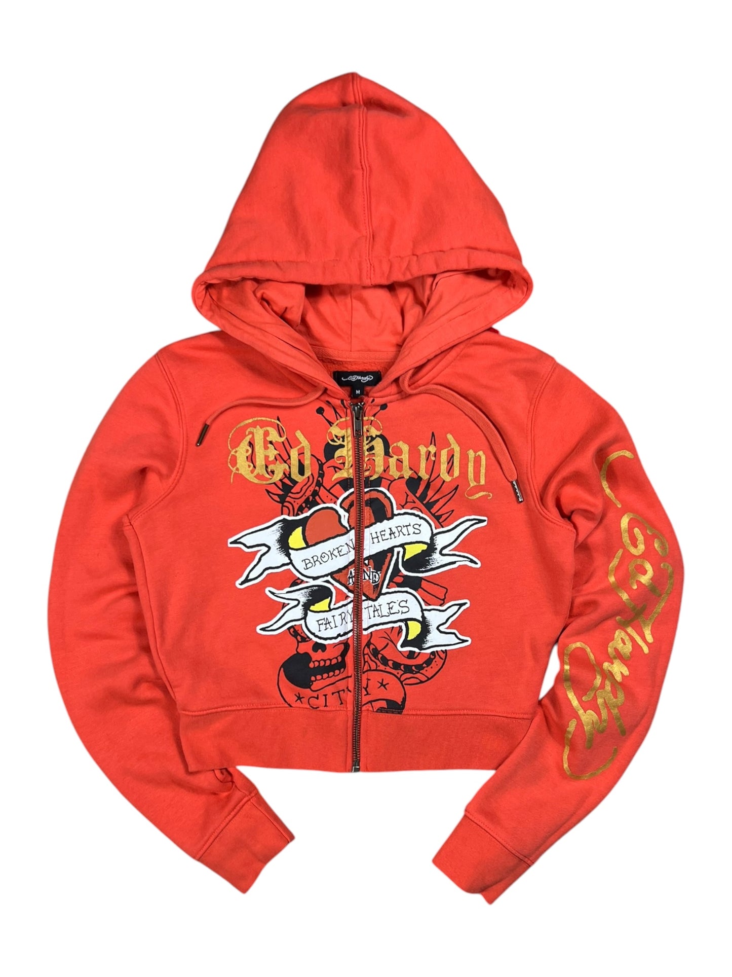 Y2K Ed Hardy Tattoo femme baby fit hoodie (M)