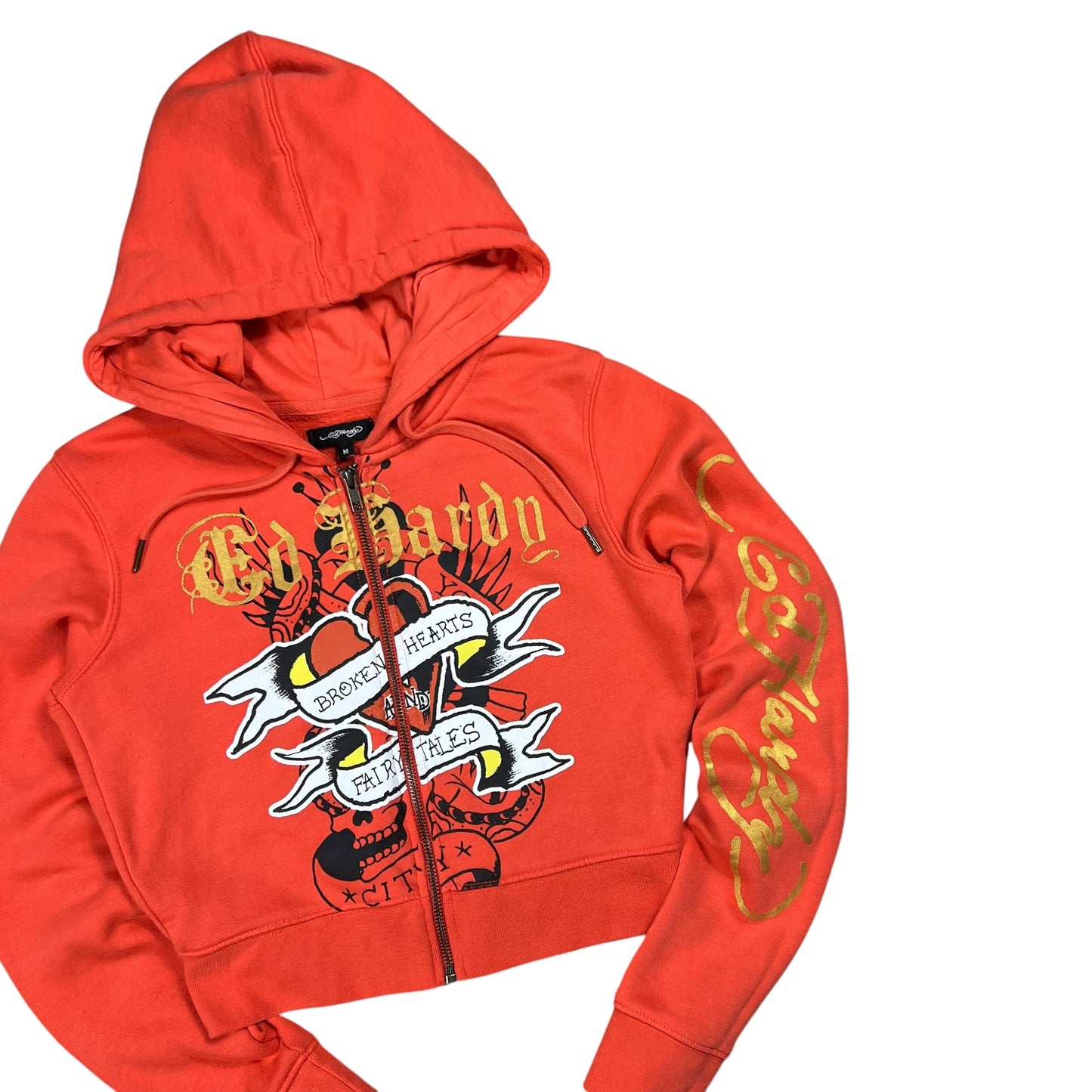 Y2K Ed Hardy Tattoo femme baby fit hoodie (M)