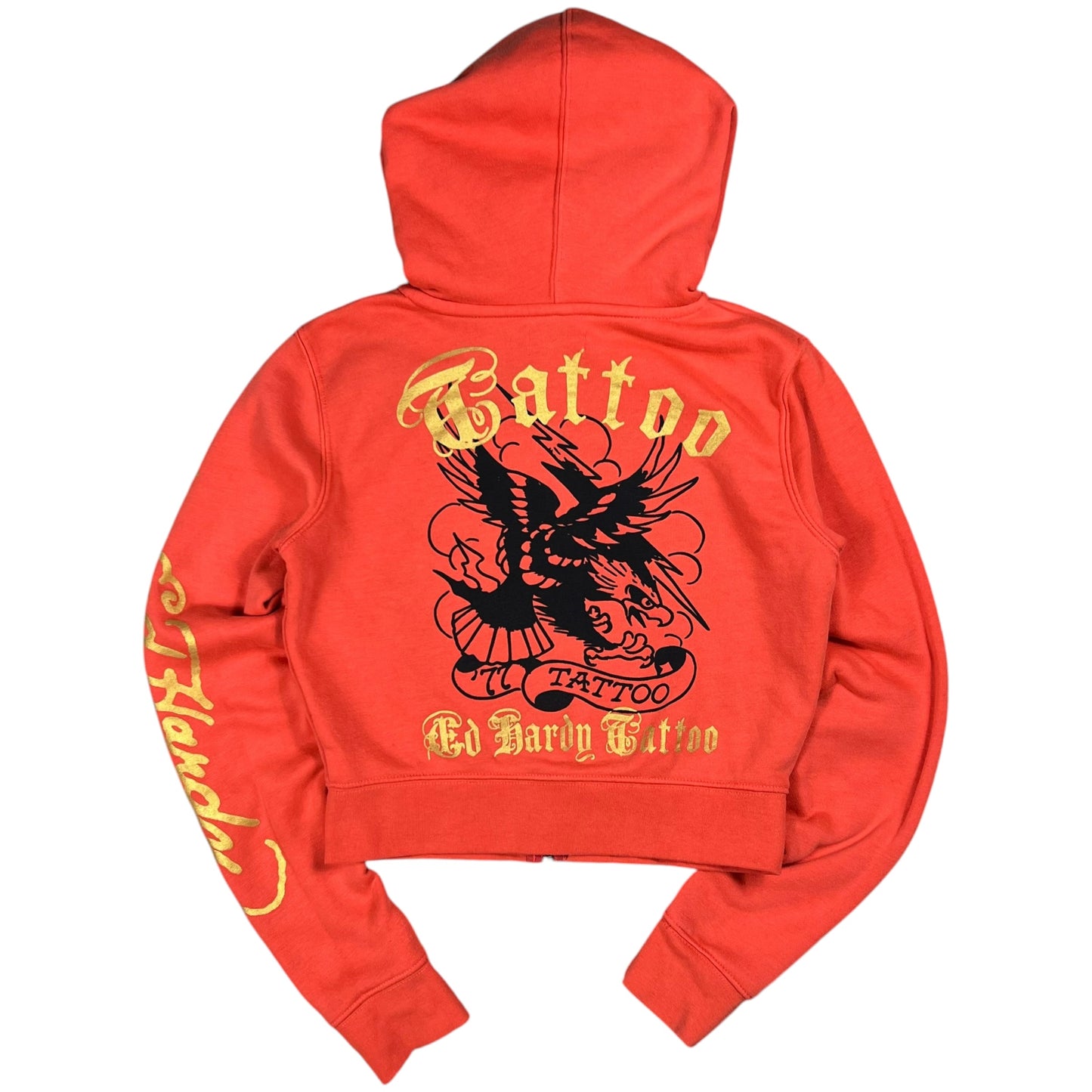 Y2K Ed Hardy Tattoo femme baby fit hoodie (M)