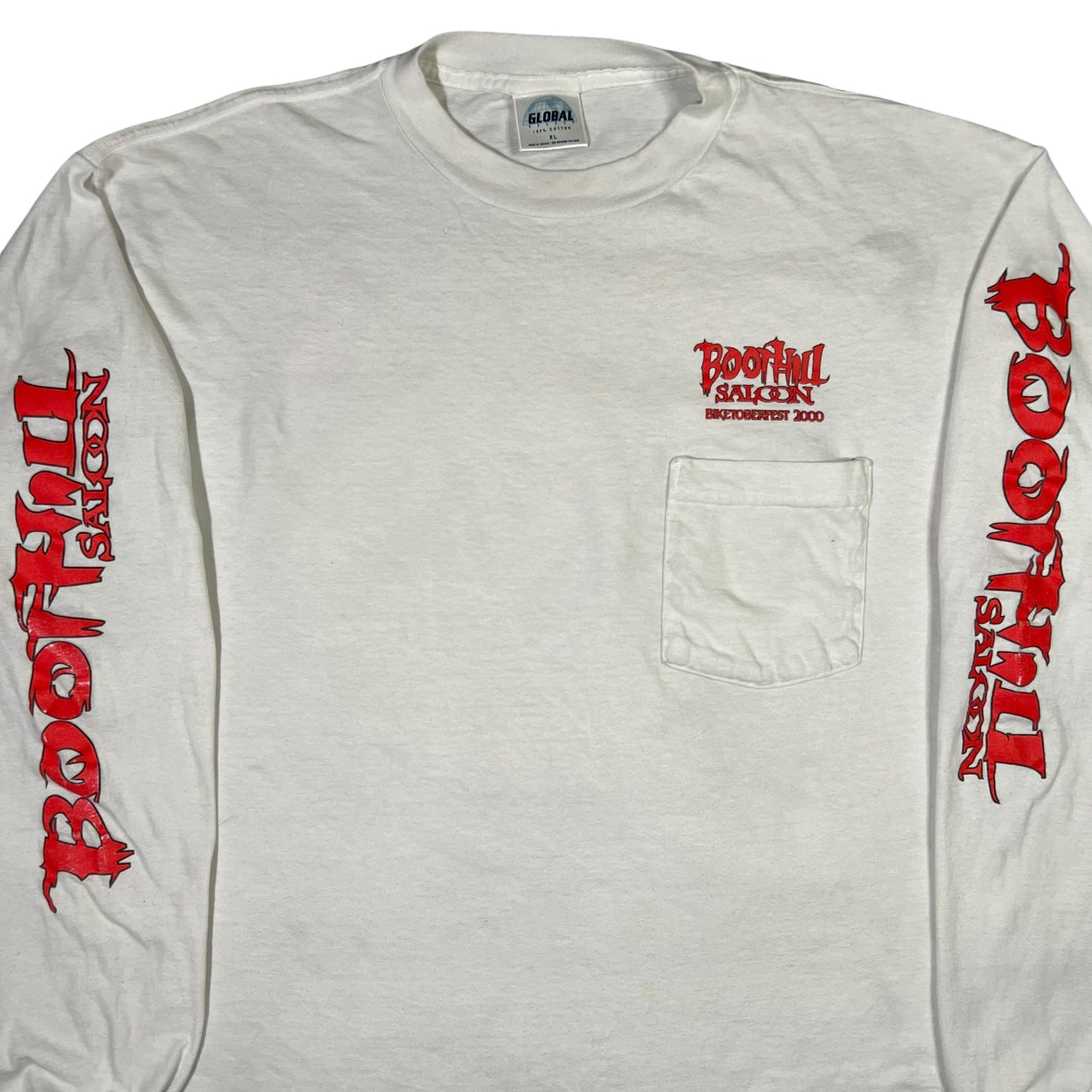 Vintage 2000 Boot Hill Saloon Biketoberfest long sleeve print shirt (XL)
