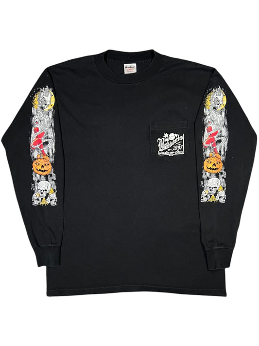 Vintage 1997 Biketoberfest spooky Halloween long sleeve print shirt (L)
