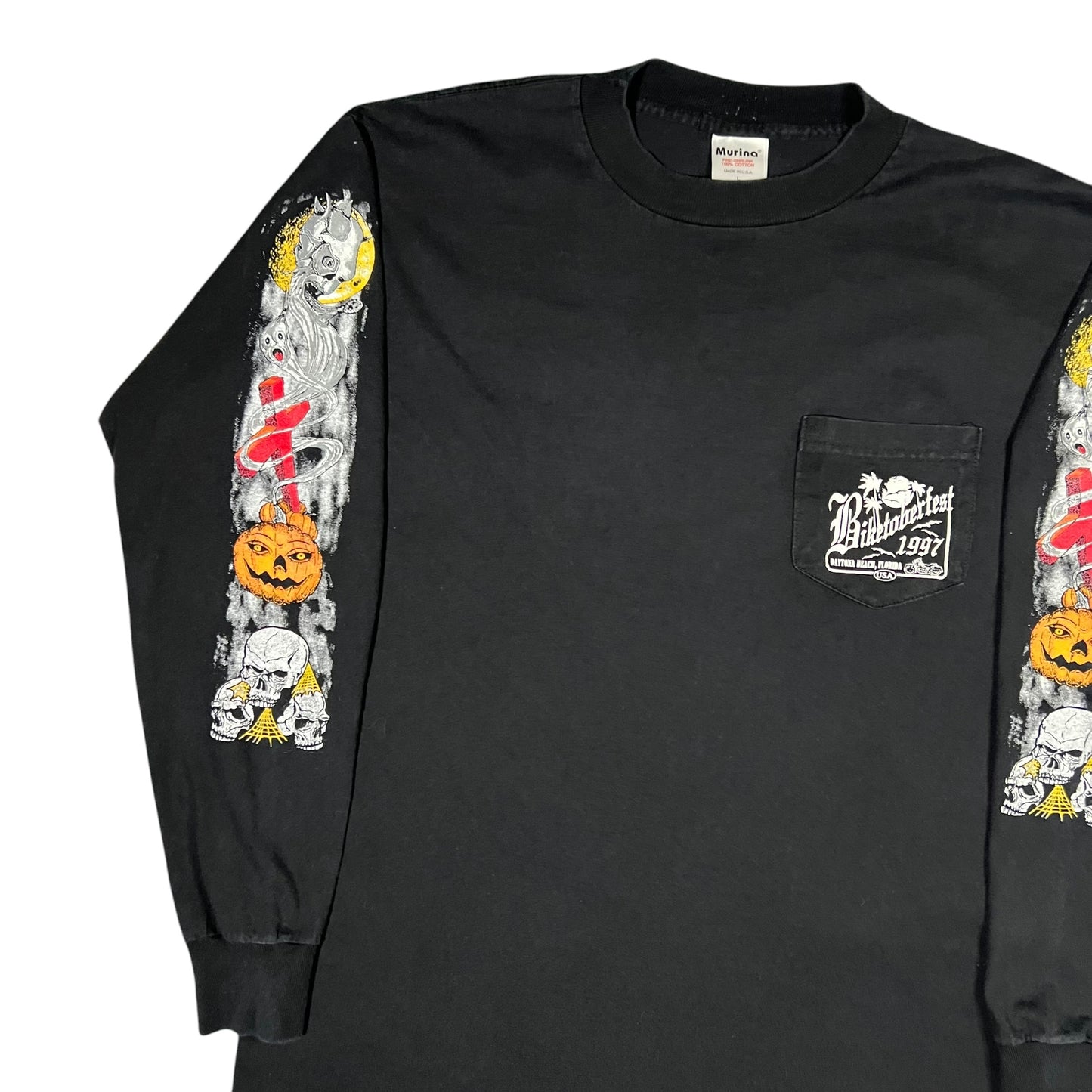 Vintage 1997 Biketoberfest spooky Halloween long sleeve print shirt (L)
