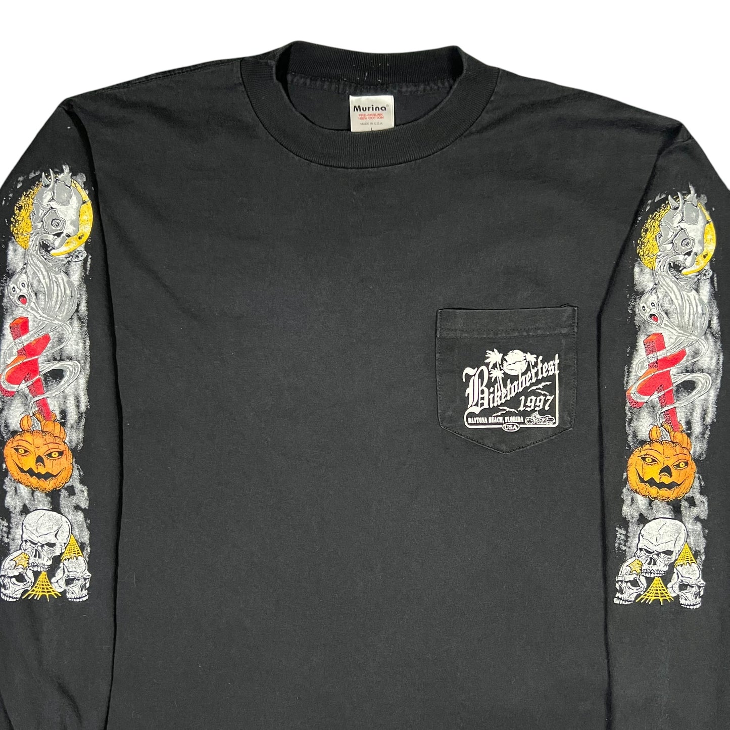 Vintage 1997 Biketoberfest spooky Halloween long sleeve print shirt (L)
