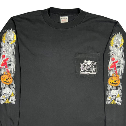 Vintage 1997 Biketoberfest spooky Halloween long sleeve print shirt (L)